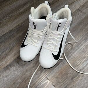 Nike Alpha Menace Football Cleat White Black Size 12